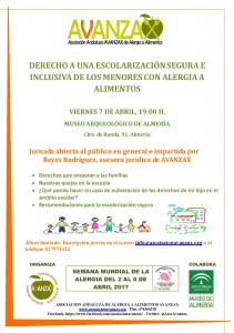 cartel charla escolarización Almería 7-4-17